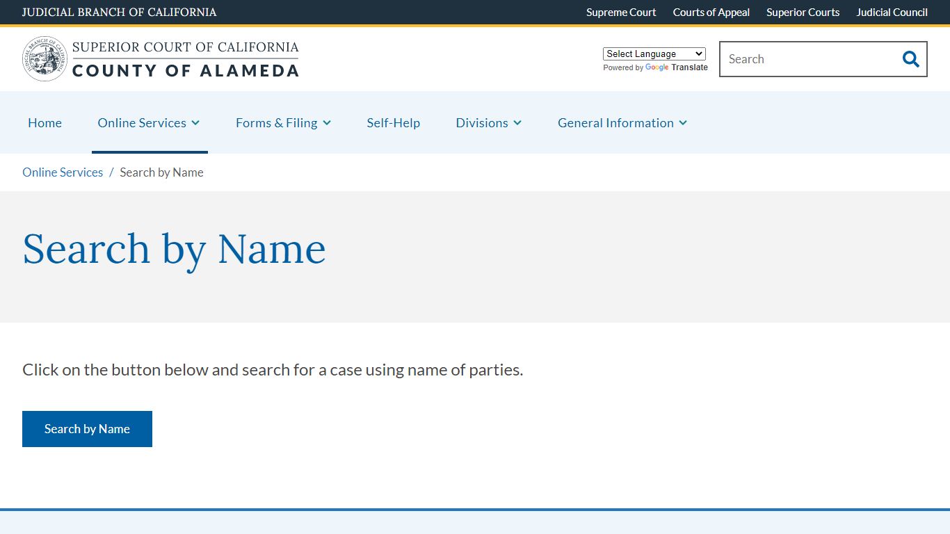 Search by Name - County of Alameda - Superior Court of ...